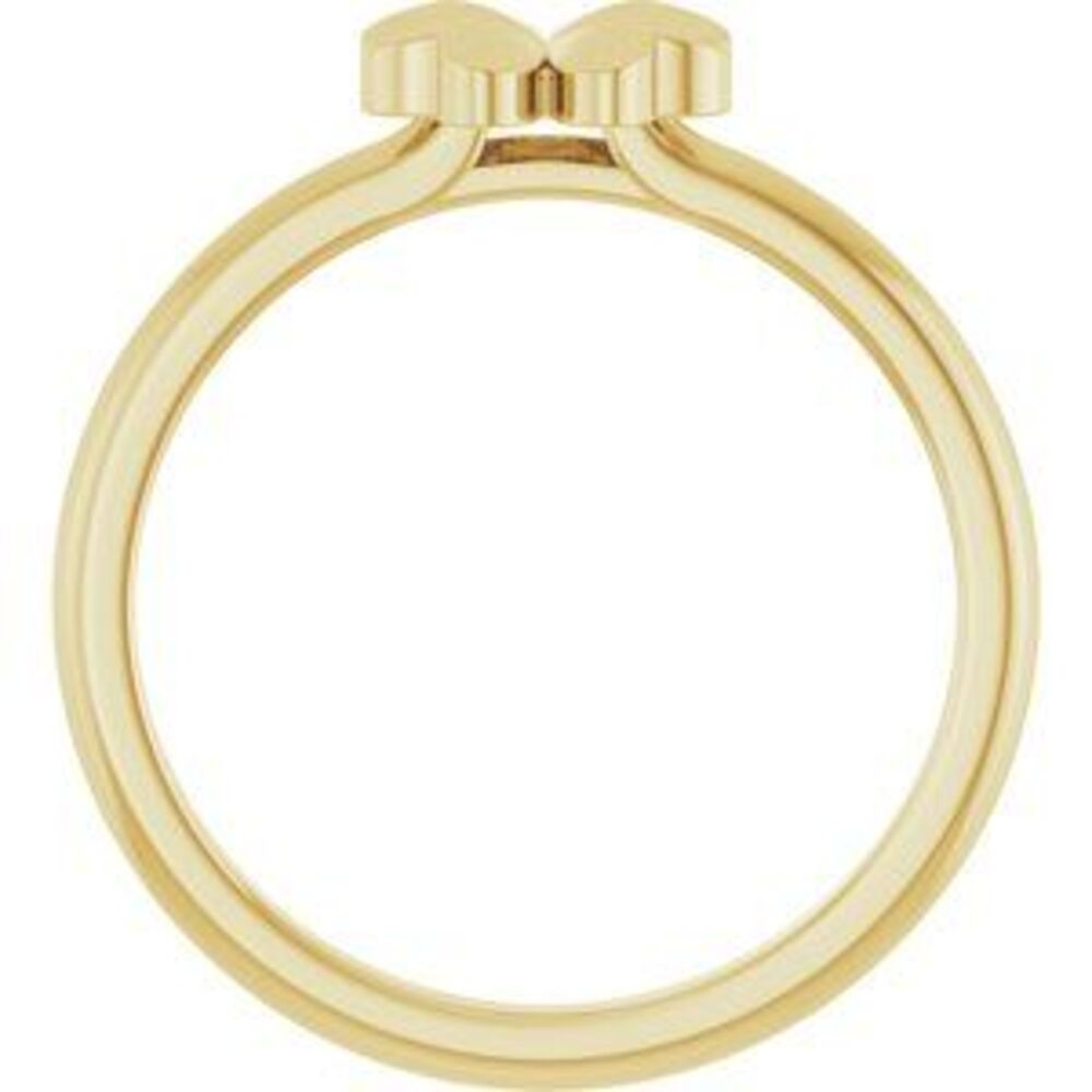 14k Yellow Four-Leaf Clover Stackable Ring - image 2